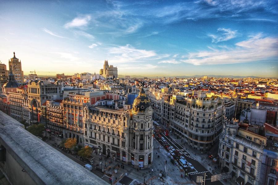 Madrid's Gran Vía at dusk